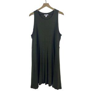 Athleta Women's 2X Santorini Thera Olive Green Ribbed Tank Mini Vacation Dress